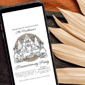 キュートホリデーホームドロップイン引っ越し祝いパーティーパーティー 招待状