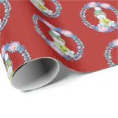 キュートホリデーポーラベアフローラリースクリスマス ラッピングペーパー (ロールコーナー)