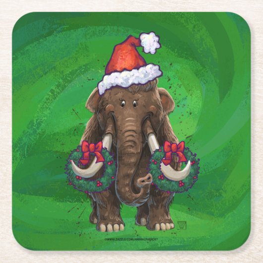 キュートホリデーマストドンスクエア紙コースター スクエアペーパーコースター (正面)