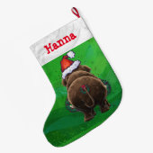 キュートホリデーマストドンラージクリスマスストッキング ラージクリスマスストッキング (裏面 (吊り時))