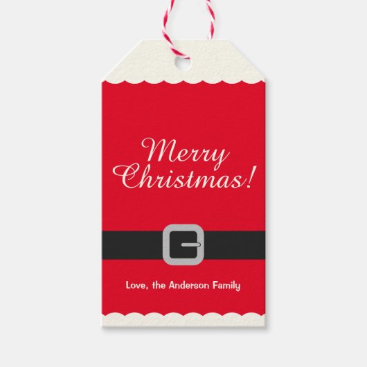 キュートホリデーモダンサンタクリスマス ギフトタグ (正面)