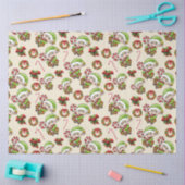 キュートホリデー小妖精や小人と装飾的なクリスマスデザイン 薄葉紙 (クラフト)