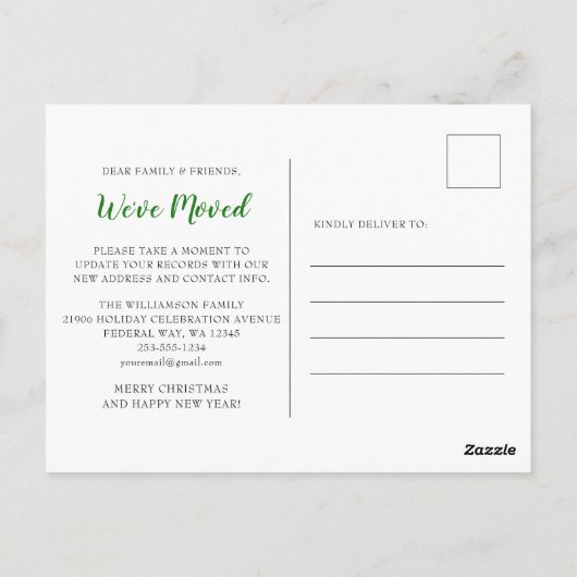 キュートホリデー格言レッドトラック引っ越しましたはがき ポストカード (裏面)