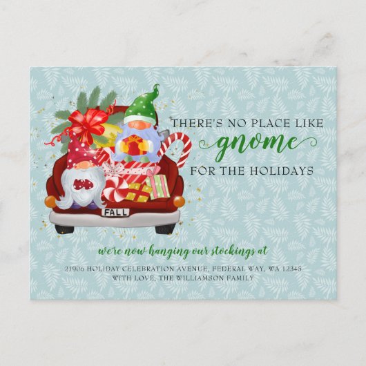 キュートホリデー格言レッドトラック引っ越しました ポストカード (正面)