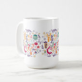 キュートホリーすてきレトロクリスマ文字デザインス マグカップ (正面左)