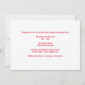 キュートホワイトエレファントクリスマスカスタムホリデーパーティー 招待状 (裏面)