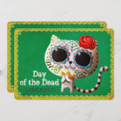 キュートホワイトキャットディアデロスマートスパーティー招待 招待状 (正面/裏面)