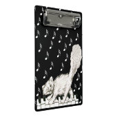 キュートホワイトキャット踊りオンピアノキーズスケッチ ミニクリップボード (アングル)