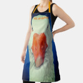 キュートホワイトグース顔 パーソナライズされた エプロン (インサイチュ)