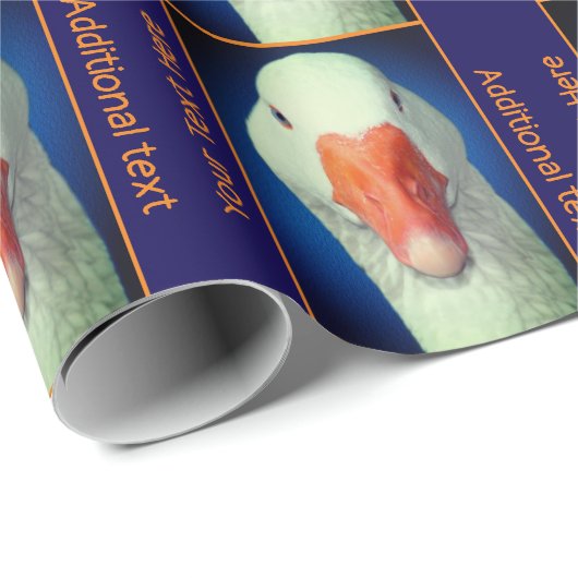 キュートホワイトグース顔 パーソナライズされた ラッピングペーパー (ロールコーナー)