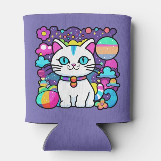 キュートホワイトコズミック宇宙キティキャット 缶クーラー (裏面)