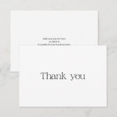 キュートホワイトタイポグラフィスワッシュサンキューカード サンキューカード (正面/裏面)