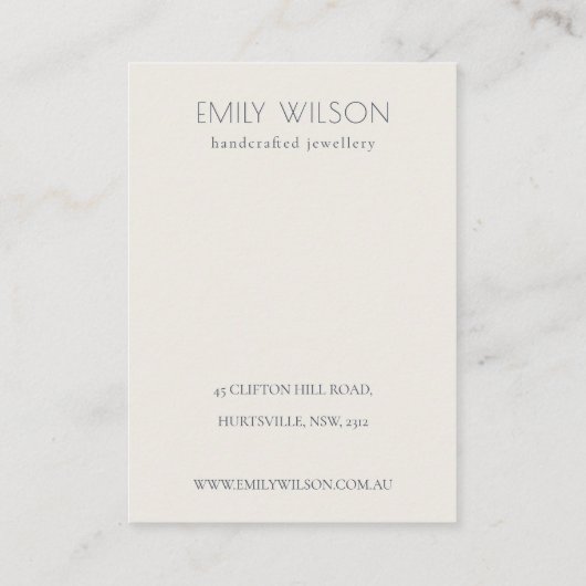 キュートホワイトダフォディルフローラネックレスディスプレイ 名刺 (裏面)