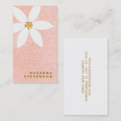 キュートホワイトデイジーピンクフローラ 名刺 (正面/裏面)