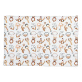 キュートホワイトトイボホパターンイラストレーション 枕カバー (裏面)