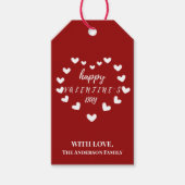 キュートホワイトハートハッピーバレンタインデー ギフトタグ (正面)