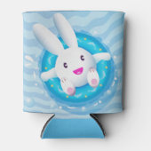 キュートホワイトバニープールパーティー 缶クーラー (正面)