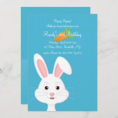 キュートホワイトバニー招待状 招待状 (正面/裏面)