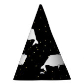 キュートホワイトホエールドットブラック パーティーハット (右)