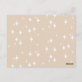 キュートホワイトホエールベビーシャワーベージュ招待状 ポストカード (裏面)