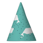 キュートホワイトホエールライトティール（緑がかった色） パーティーハット (右)