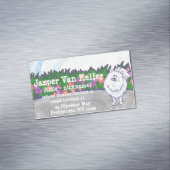 キュートホワイトポメラニア犬 マグネット名刺 (インサイチュ)