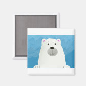 キュートホワイトポーラベアプリントデザイン マグネット (正面/裏面)