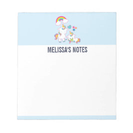 キュートホワイトユニコーンズマジカルマザー&ベビー ノートパッド