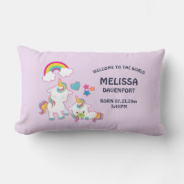 キュートホワイトユニコーン魔法ママ&ベビー誕生 ランバークッション