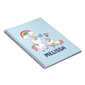 キュートホワイトユニコーン魔法ママ&ベビー ノートブック (右側)