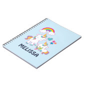 キュートホワイトユニコーン魔法ママ&ベビー ノートブック (左側)