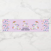 キュートホワイトユニコーン魔法ママ&ベビー ペットボトルラベル (シングルラベル)