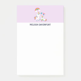 キュートホワイトユニコーン魔法ママ&ベビー ポストイット