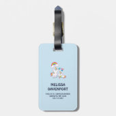 キュートホワイトユニコーン魔法ママ&ベビー ラゲッジタグ (裏面縦)