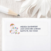 キュートホワイトユニコーン魔法ママ&ベビー ラベル (インサイチュ)