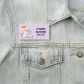 キュートホワイトユニコーン魔法ママ&ベビー 名札 (インサイチュ)