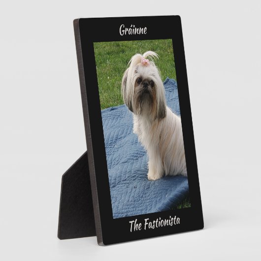 キュートホワイトヨークシャーテリアー フォトプラーク (側面)