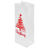 キュートホワイトレッドメリークリスマスワインバッグ ワインギフトバッグ (裏面アングル)