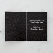 キュートホワイトレッド雪だるまナイトスカイグリッタークリスマス カード (内部)