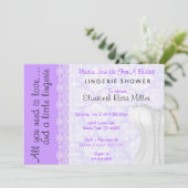 キュートホワイトレースコルセットランジェリーブライダルシャワー 招待状 (スタンド正面)