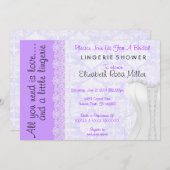 キュートホワイトレースコルセットランジェリーブライダルシャワー 招待状 (正面/裏面)