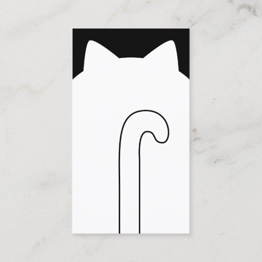 キュートホワイト子猫顔ペットシッターテンプレート 名刺 (裏面)