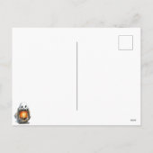 キュートホワイト幽霊おもしろいウォーターカラーハッピーハローウィン シーズンポストカード (裏面)