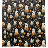 キュートホワイト幽霊秋 シャワーカーテン (正面)