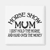 キュートホースショーマムエクエストリアンウエスタン女性のカーボーイ マグネット (正面)