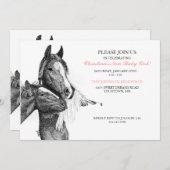 キュートホースフォールベビーシャワー招待状 招待状 (正面/裏面)