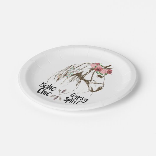 キュートホースボホウエスタンカントリーパーティーエクエストリアン ペーパープレート (アングル)
