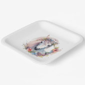 キュートホースポニーフラワーズ子供の誕生日パーティー ペーパープレート (傾斜あり)