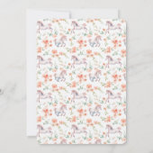 キュートホースポニーフラワーズ子供の誕生日パーティー 招待状 (裏面)