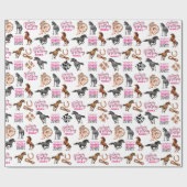 キュートホース女性のカーボーイ誕生日 ラッピングペーパー (フラット)